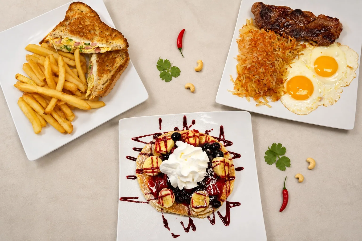 Breakfast plates at Starz Restaurant