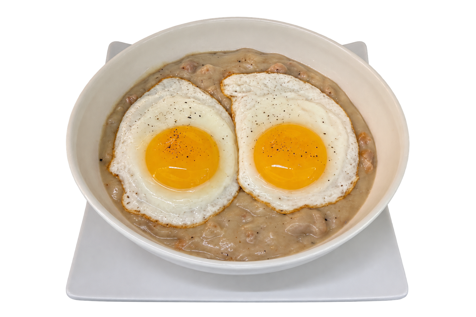 Biscuits and Gravy with Two Eggs