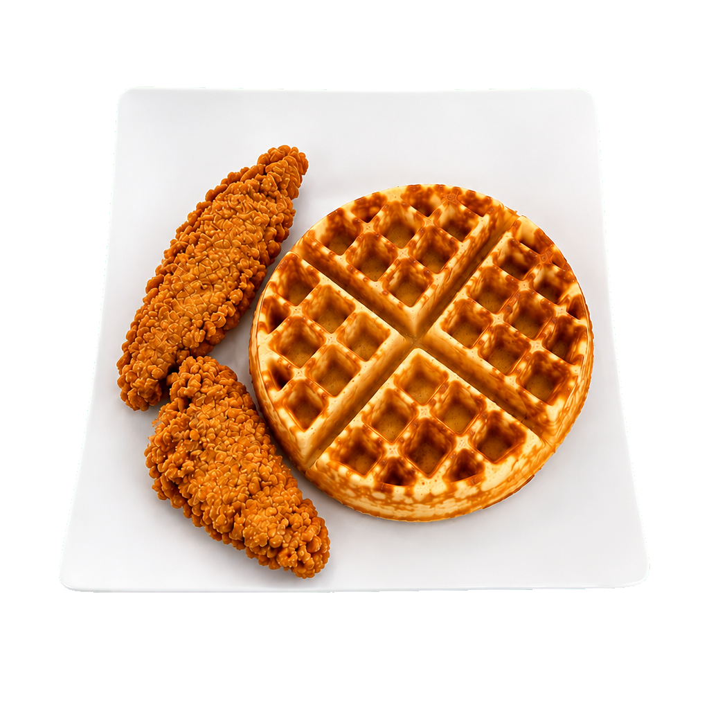 Belgian Waffle with 2 Chicken Tenders